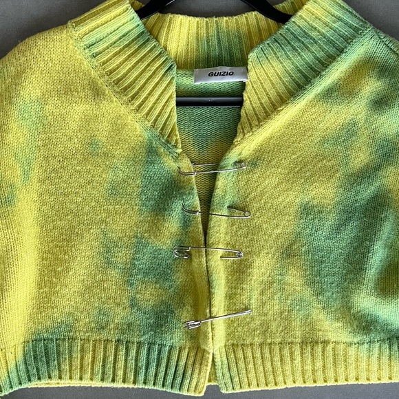‼️SOLD‼️Guizio Tie-Dye Knit Safety Pin Cardigan - XS-S - Picture 3 of 6